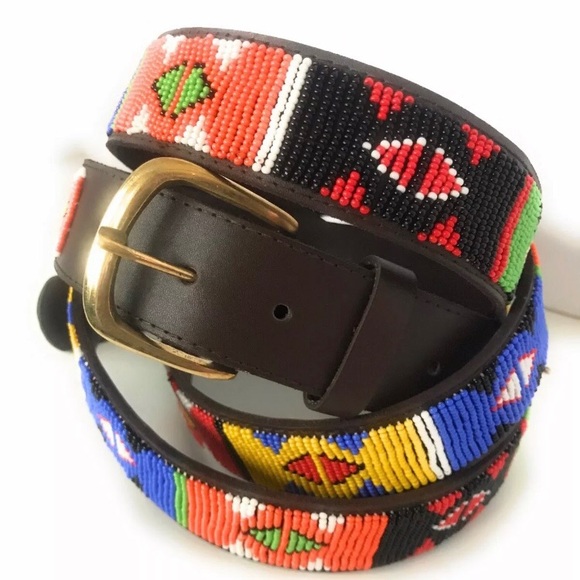Accessories - Beaded Leather Masai Belt.